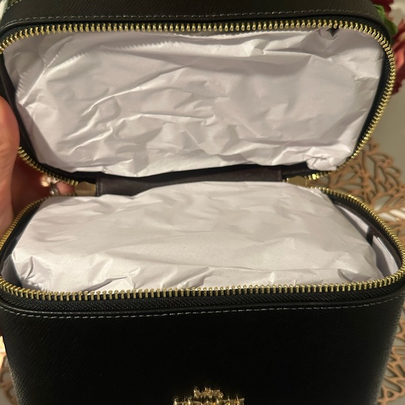 NWT Coach Black Leather Cosmetic Case - Picture 13 of 16